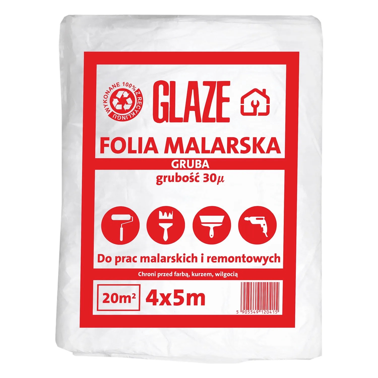 Folia Malarska Glaze gruba 30 mik. 4 x 5 m