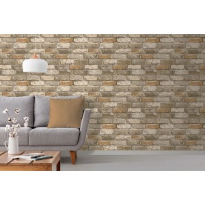 t.b.t. Tapeta dekoracyjna imitująca kamień w salonie.