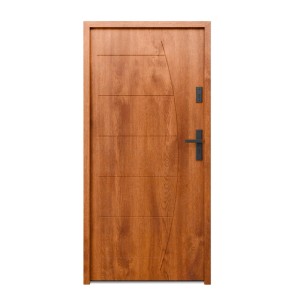 Drzwi zewnętrzne stalowe Verto złoty dąb 80P