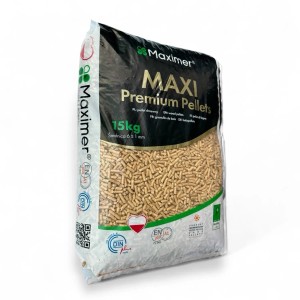 Worek Maxi Premium Pellets, 15kg pellet drzewny do ogrzewania.