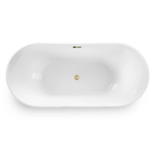 Wanna Pari 170 wolnostojąca biała złoty 170 x 80