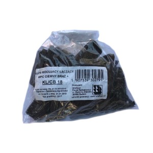 Klamry mocujące do desek tarasowych, ciemnobrązowe, w przezroczystym worku.