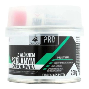 Szpachla z włóknem szklanym Dragon Pro, puszka 250g. Masa szpachlowa do drewna, metalu i lakierów.