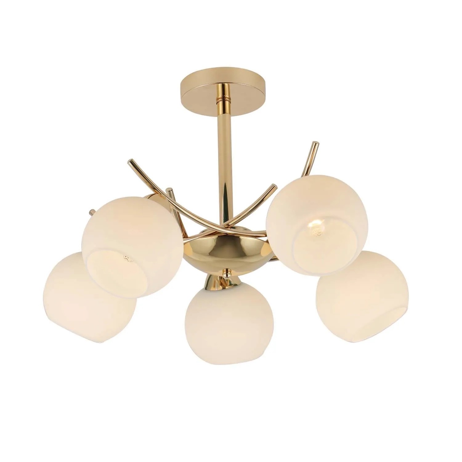 Candellux Lampa wisząca AMOS 5xE27 40W złoto-biała