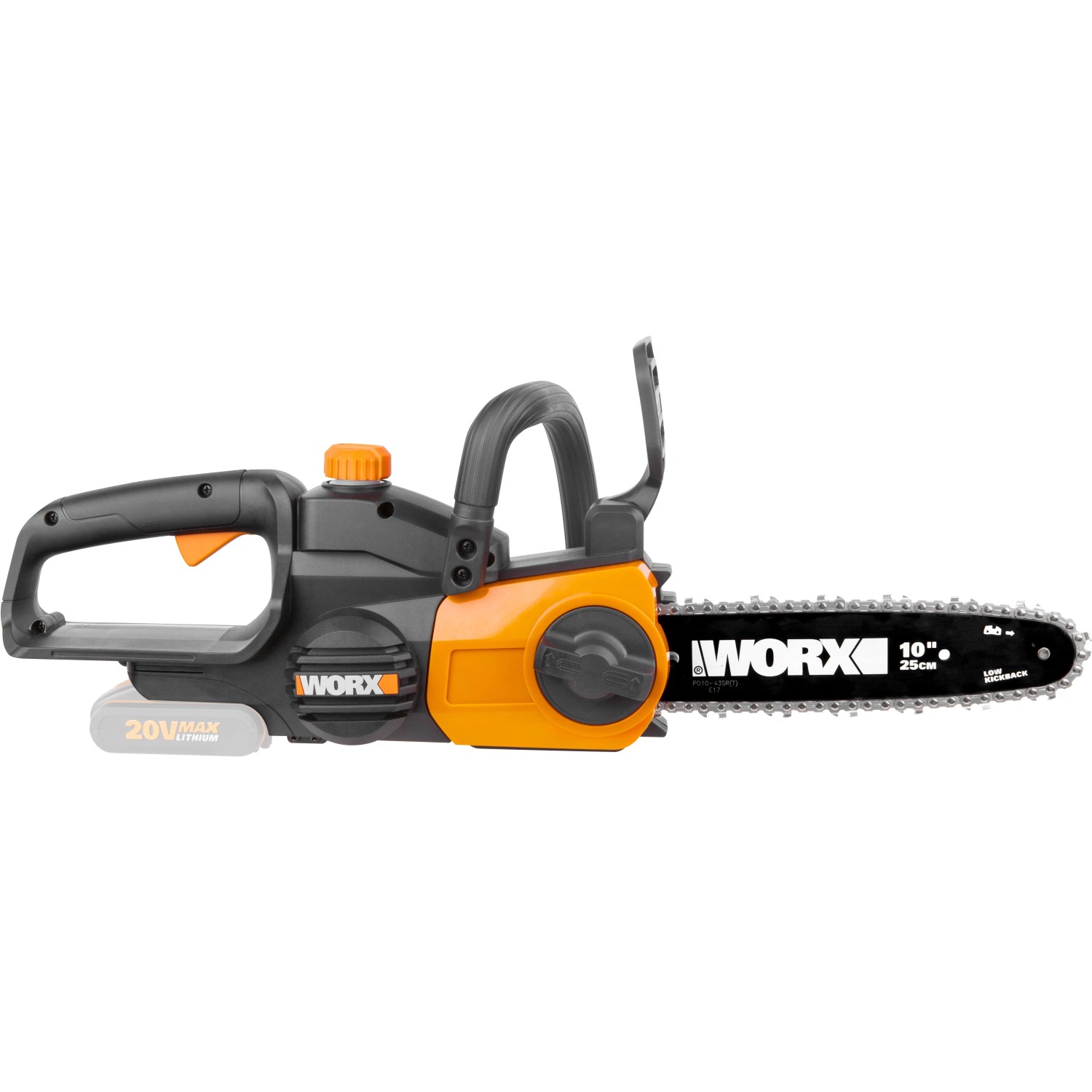 Piła łańcuchowa akumulatorowa Worx WG322E.9 Solo, 20V, z prowadnicą 25 cm. Bez akumulatora.