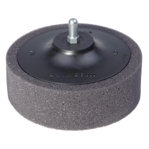 t.b.t. Akcesorium do wiertarki, okrągła nakładka szlifierska z szarą gąbką i czarnym uchwytem.