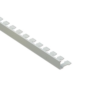 Srebrny profil do płytek t.b.t., widok szczegółowy.