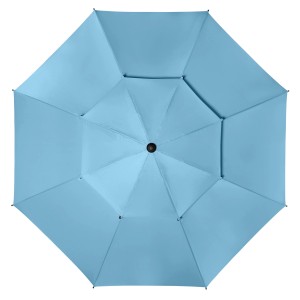 Niebieski parasol Doppler Windprofi, Ø 198 cm, z góry. Parasol z ręcznym otwieraniem.