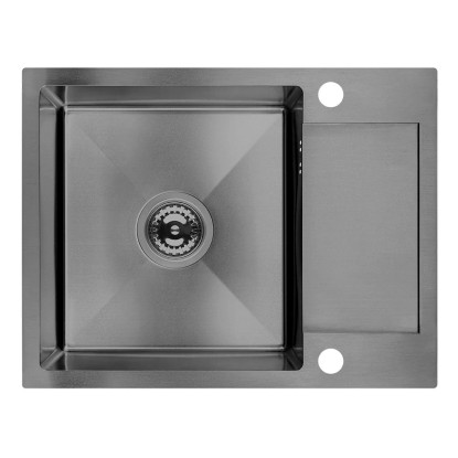 Laveo Zlewozmywak wpuszczany MARMARA 1-kom. z ociekaczem grafit - 44 x 57 cm