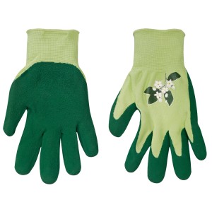 Zielone lateksowe rękawice ogrodowe LUX, rozmiar 7, idealne do prac w ogrodzie.