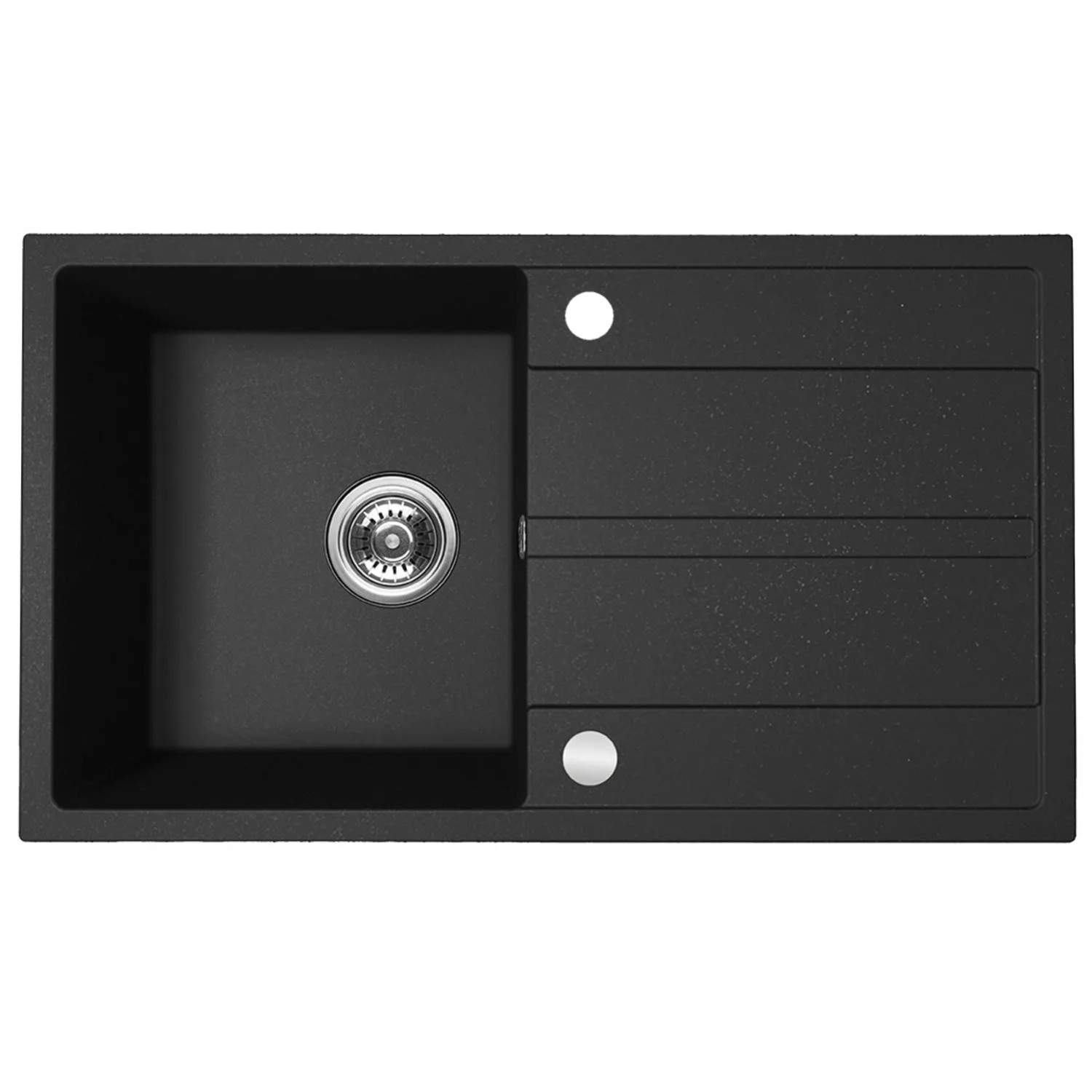 Kuchinox Zlewozmywak Viti 1-komorowy z ociekaczem czarny - 76 x 44 cm