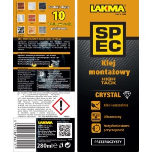 Klej montażowy Spec HighTack Crystal 280 ml