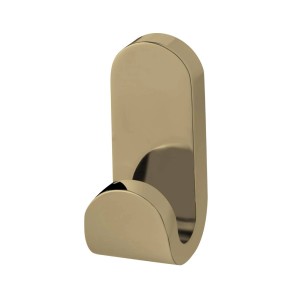 Złoty haczyk na akcesoria łazienkowe do montażu na ścianie.