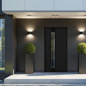 Wiśniowski Drzwi zewnętrzne Tornado Lustro klam Black 90P