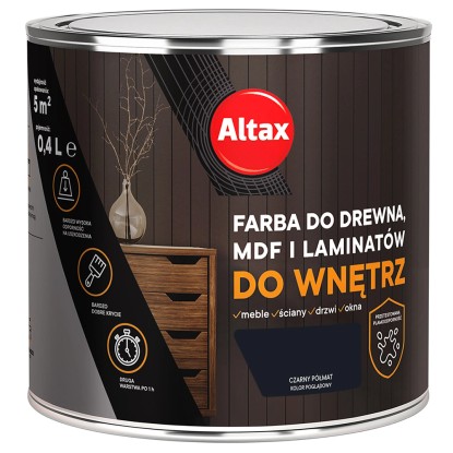Farba do drewna ALTAX do wnętrz czarny 400 ml