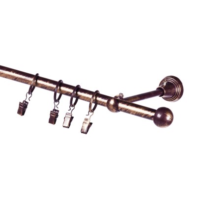 Gardinia Karnisz pojedynczy Sokrates kulka 16 mm 200 cm brązowo-złoty