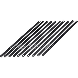 Dziesięć brzeszczotów do metalu, długość 30 cm, do metali niestopowych.