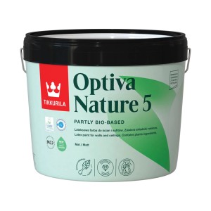 Farba do wnętrz Tikkurila Optiva Nature 5, wiadro z farbą.