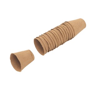 Brązowe papierowe doniczki do siewu, akcesoria do doniczek.