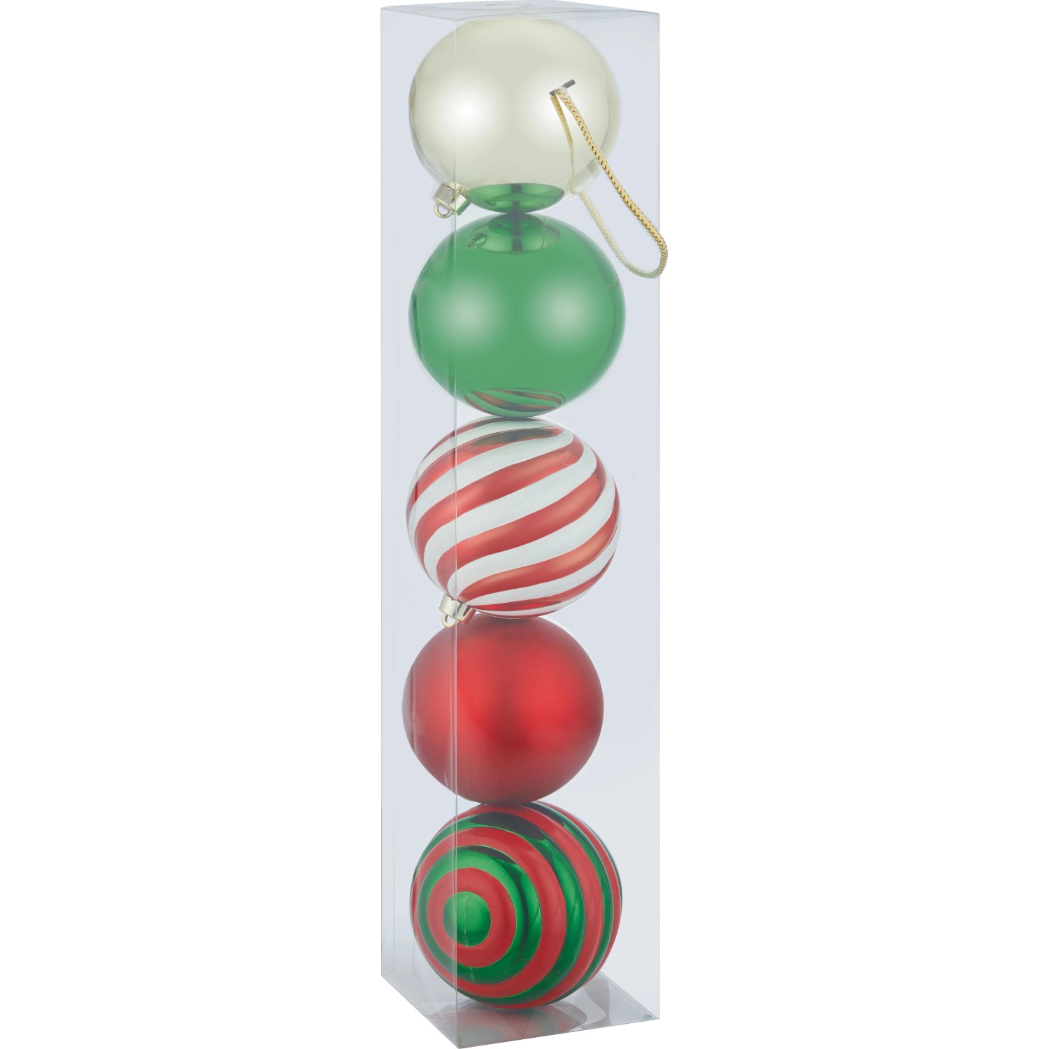 Bombki plastikowe kolorowe 15 cm - 5 szt.
