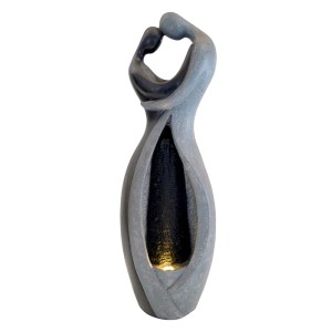 Dekoracyjna fontanna ogrodowa t.b.t. o wyglądzie kamienia z oświetleniem LED.