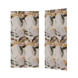 Panele ścienne t.b.t. z abstrakcyjnym wzorem liści, beżowe, brązowe, zielone.