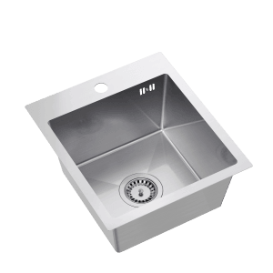 t.b.t. zlewozmywak ze stali nierdzewnej, kwadratowy z armaturą odpływową i otworem na kran