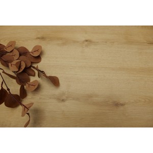 Jasna podłoga winylowa imitująca drewno z dekoracją.
