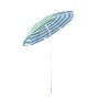 Parasol na wysięgniku t.b.t. w zielono-białe paski do ogrodu.