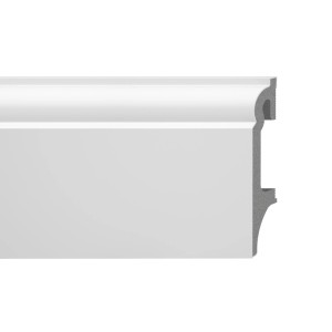 Szczegół białej listwy przypodłogowej t.b.t.