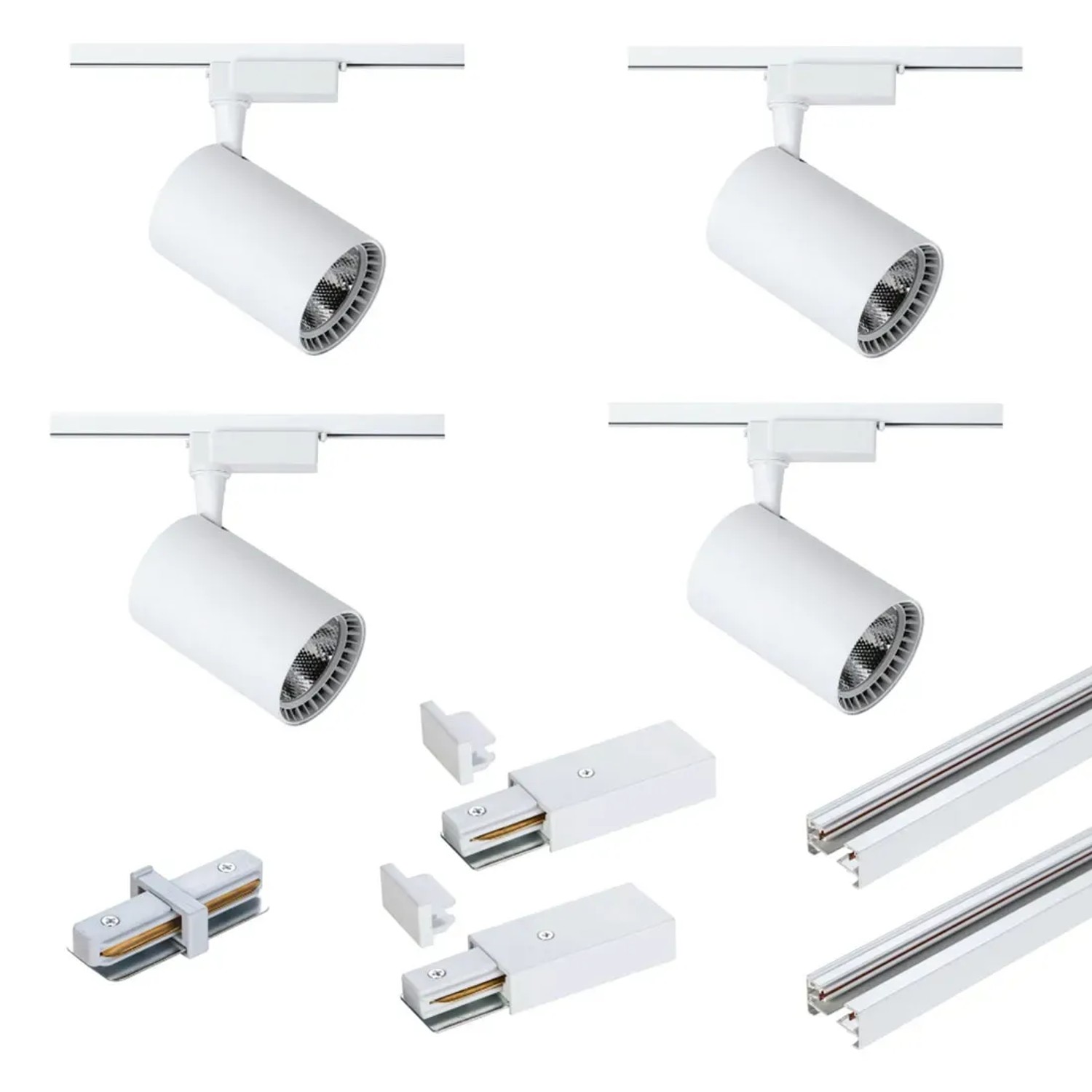 DPM Zestaw systemu szynowego z 4 reflektorami LED biały 5W 420 lm 4000K X-LINE