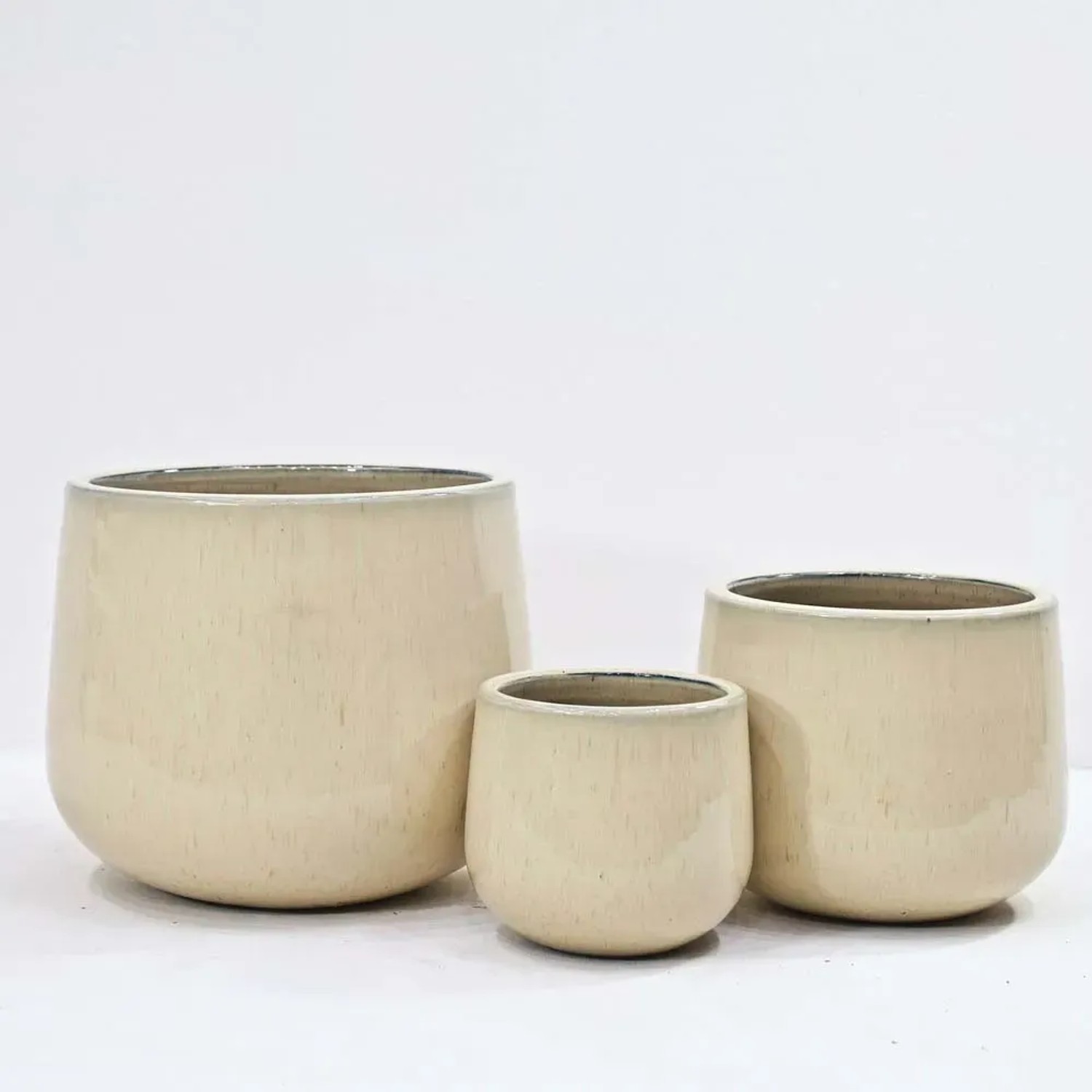 Donica szkliwiona Campana krem - 20,5 x 18 cm