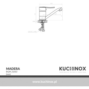 Kuchinox Bateria umywalkowa stojąca z ruchomą wylewką Madera czarna