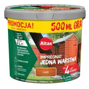 Altax Impregnat Jedna Warstwa cedr 5l