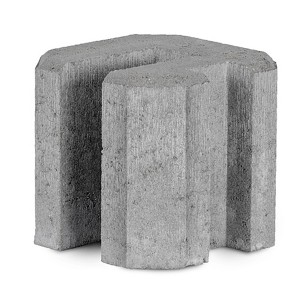 Szary element t.b.t. do ogrodzeń i aranżacji ogrodów.