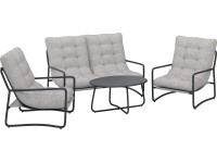 Komplet mebli wypoczynkowych PATTERSON jasnoszary 4-częściowy
