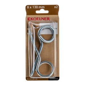 Koelner haki ścienne wkręcane 8x130mm, 2 sztuki, do montażu na ścianie.