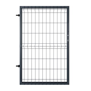 Brama do ogrodzenia metalowego, t.b.t., siatka druciana, antracytowa, do ogrodzenia ogrodu