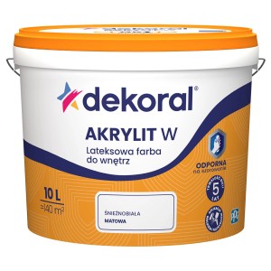Dekoral Akrylit W, biała farba do ścian, 10L.