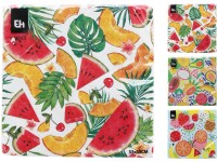 Serwetki dekoracyjne w owoce, mix wzorów - 33 x 33 cm