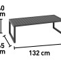 Stół z zestawu wypoczynkowego Tamworth, aluminium, antracyt, z wymiarami.