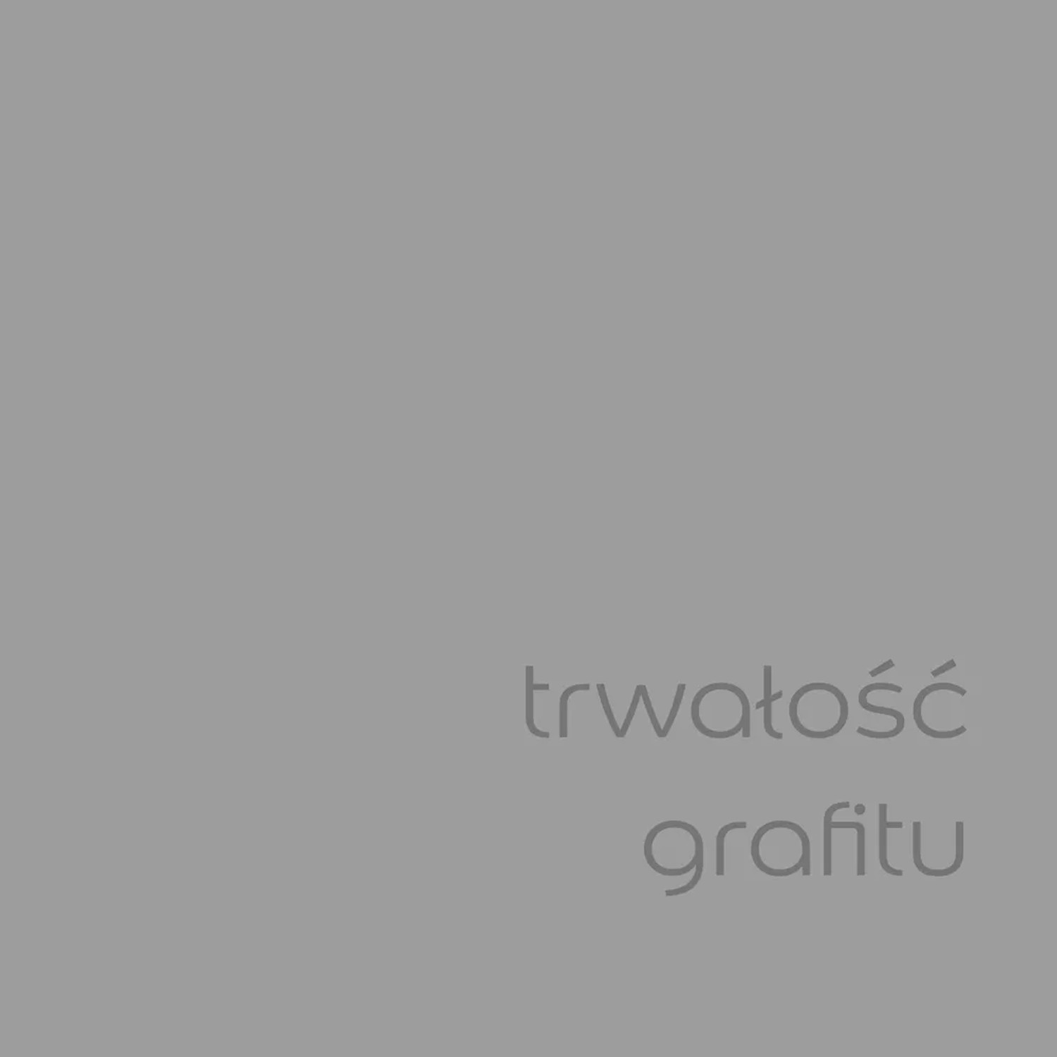 Szara farba do ścian t.b.t. z nadrukiem "trwałość grafitu".