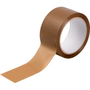 Brązowa taśma pakowa LUX, 66 m x 50 mm, do zaklejania kartonów.