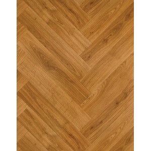 Wykładzina PCV we wzór jodełki o wyglądzie drewna.