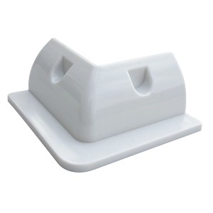 Białe złącze narożne t.b.t. do systemów fotowoltaicznych.