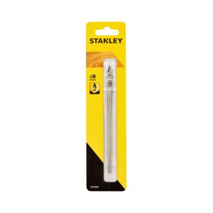 Wiertło do drewna Stanley, 8 mm, w żółtym opakowaniu. Narzędzie do precyzyjnej obróbki drewna.