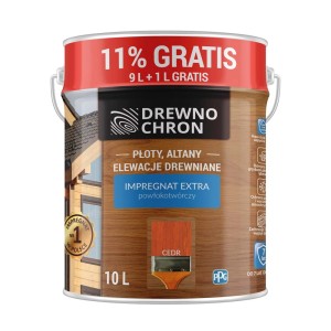 Impregnat do drewna t.b.t. do płotów i elewacji, kolor cedr, 10 litrów.
