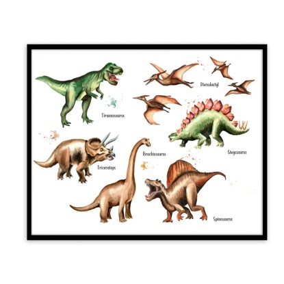 Obraz ArtBox AB166 DINOSAUR do pokoju dziecka 50 cm x 70 cm