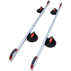 Dwie prowadnice do przecinarki do płytek z przyssawkami do precyzyjnego cięcia.