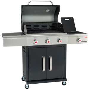 Grill gazowy Landmann Triton PTS 3.1 Saphire Black z 3 palnikami i palnikiem bocznym.